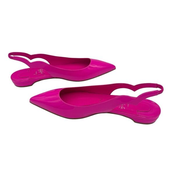 NEW Christian Louboutin Hot Chickita Sling Patent Leather Ballet Flats Pink 7.5 - Picture 7 of 15